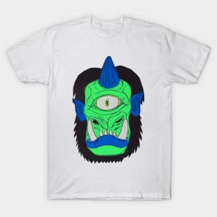 Cyclops Monster Mask Cardboard Papercraft Aqua T-Shirt